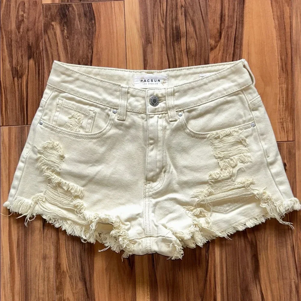 PacSun Light Yellow Mom Jean Shorts